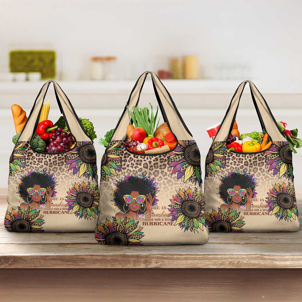 Black Her Story Sunshine Hurricane Grocery Bag Empowered Black Woman - Wonder Print Shop