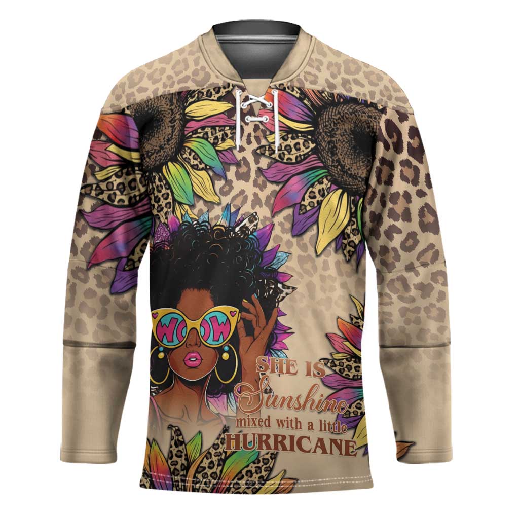 Black Her Story Sunshine Hurricane Hockey Jersey Empowered Black Woman - Wonder Print Shop