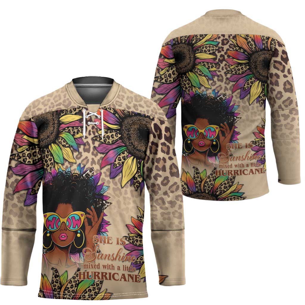 Black Her Story Sunshine Hurricane Hockey Jersey Empowered Black Woman - Wonder Print Shop