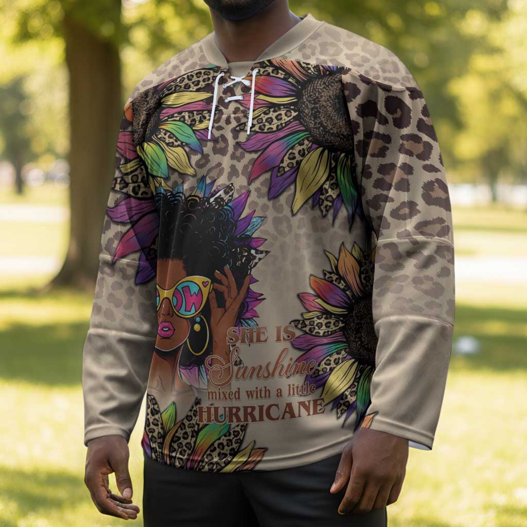 Black Her Story Sunshine Hurricane Hockey Jersey Empowered Black Woman - Wonder Print Shop