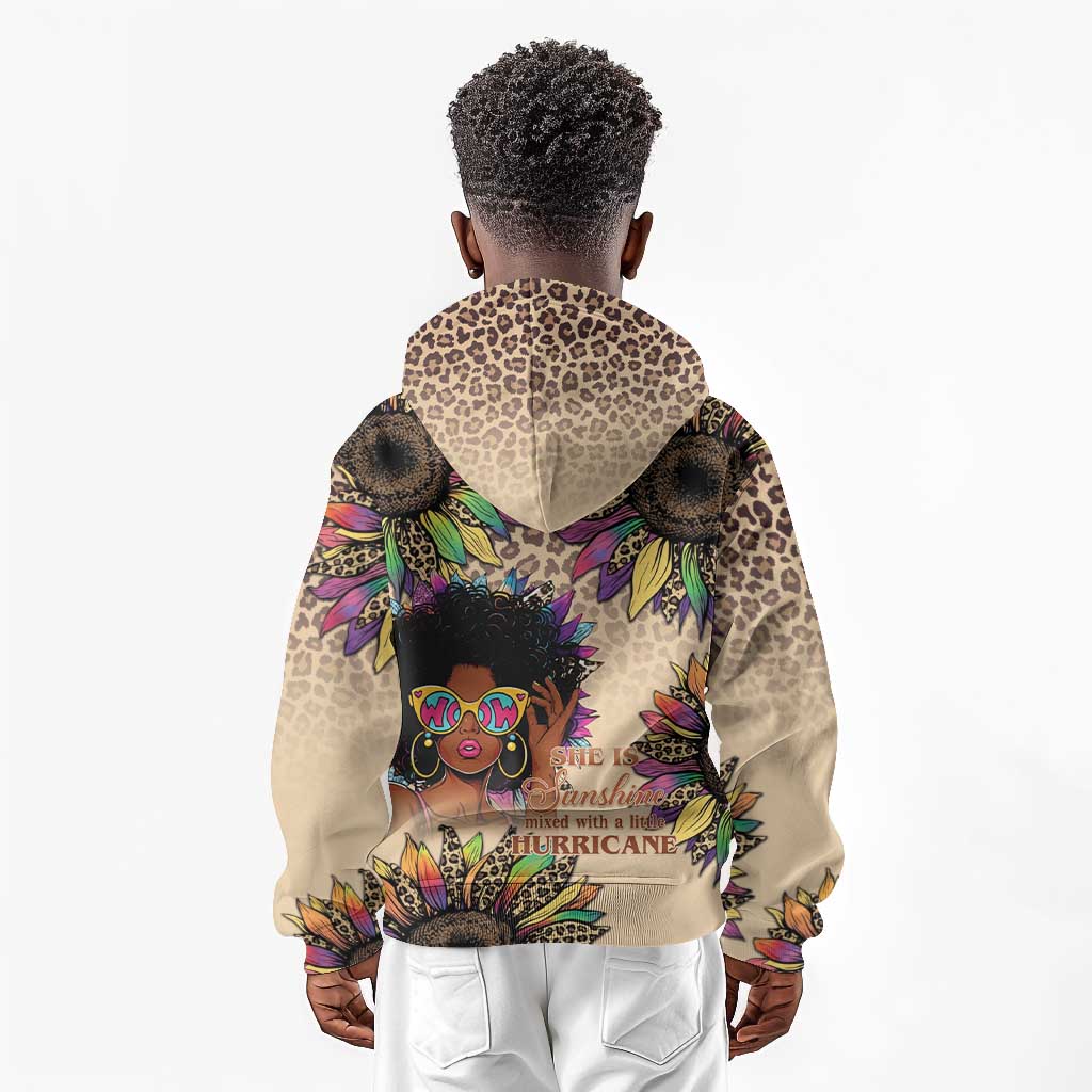 Black Her Story Sunshine Hurricane Kid Hoodie Empowered Black Woman - Wonder Print Shop