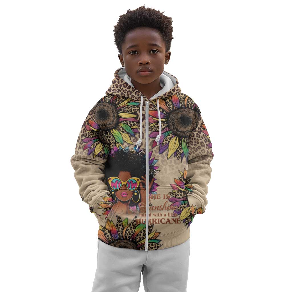 Black Her Story Sunshine Hurricane Kid Hoodie Empowered Black Woman - Wonder Print Shop