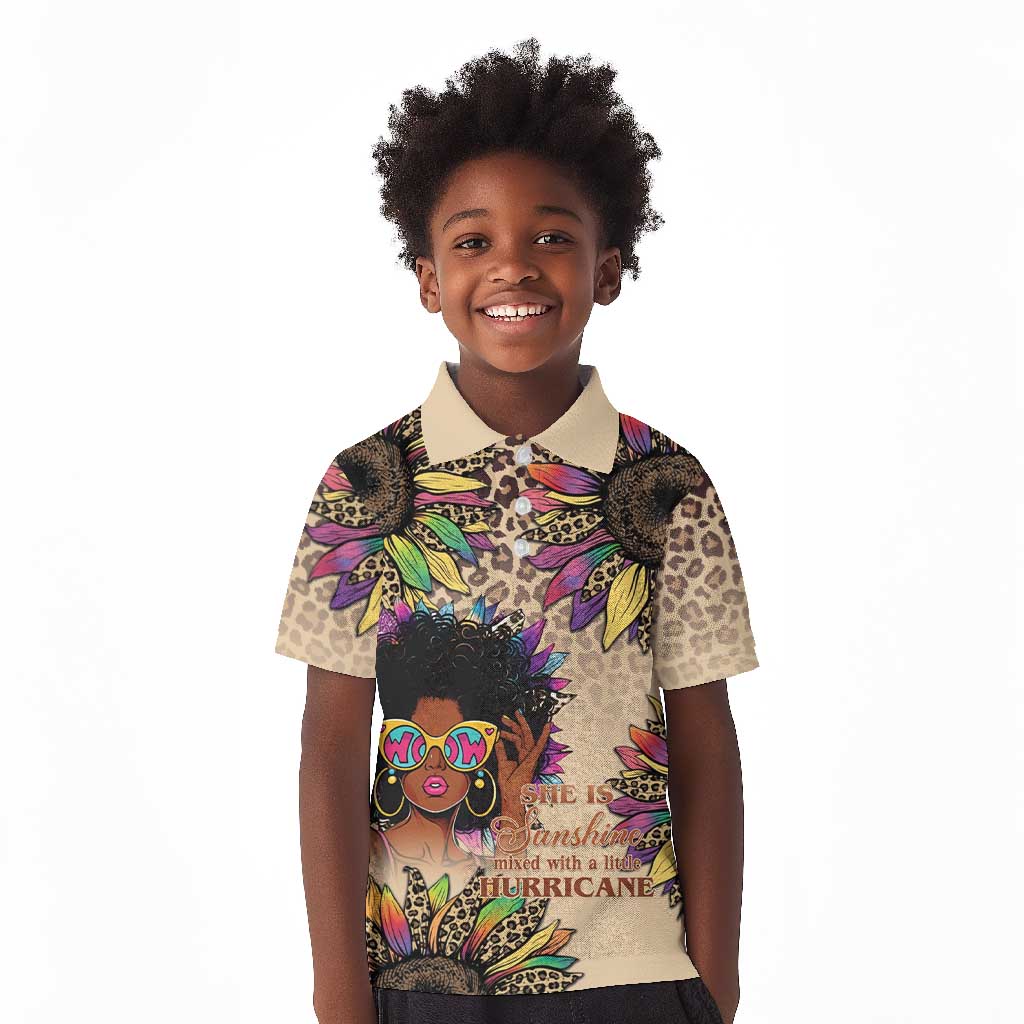 Black Her Story Sunshine Hurricane Kid Polo Shirt Empowered Black Woman - Wonder Print Shop