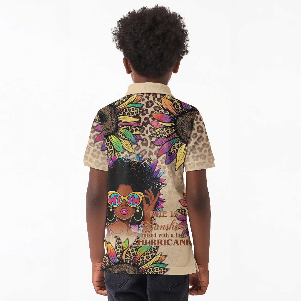 Black Her Story Sunshine Hurricane Kid Polo Shirt Empowered Black Woman - Wonder Print Shop