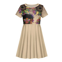 Black Her Story Sunshine Hurricane Kid Short Sleeve Dress Empowered Black Woman - Wonder Print Shop