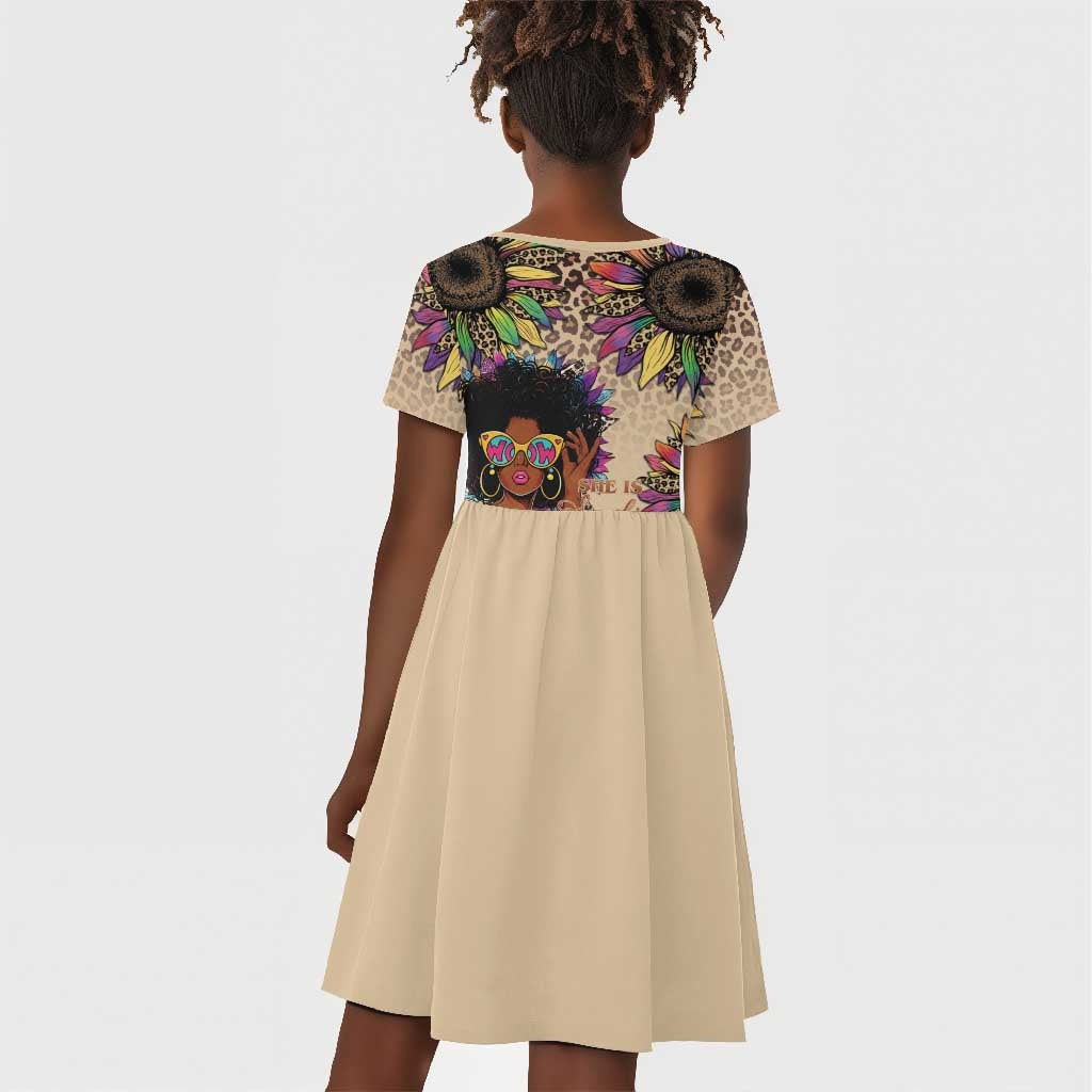 Black Her Story Sunshine Hurricane Kid Short Sleeve Dress Empowered Black Woman - Wonder Print Shop