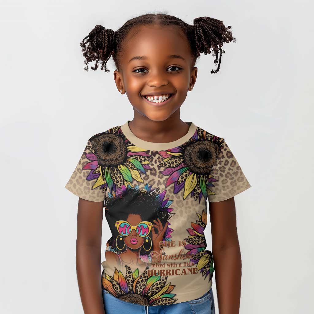 Black Her Story Sunshine Hurricane Kid T shirt Empowered Black Woman - Wonder Print Shop