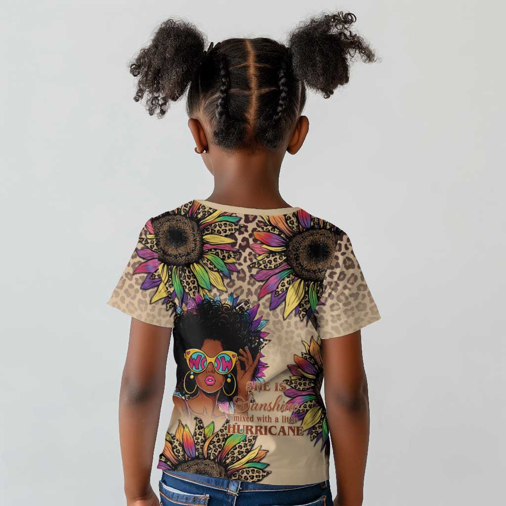 Black Her Story Sunshine Hurricane Kid T shirt Empowered Black Woman - Wonder Print Shop