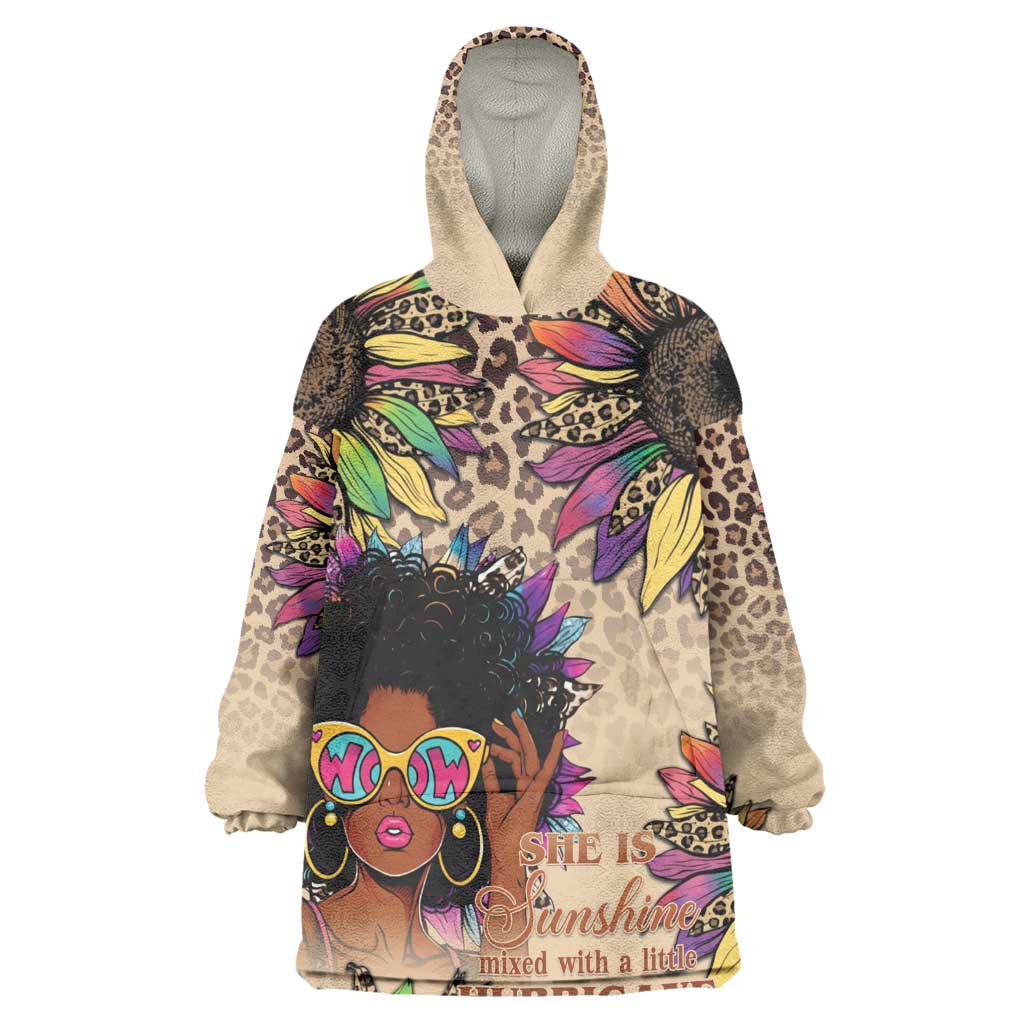 Black Her Story Sunshine Hurricane Kid Wearable Blanket Hoodie Empowered Black Woman - Wonder Print Shop