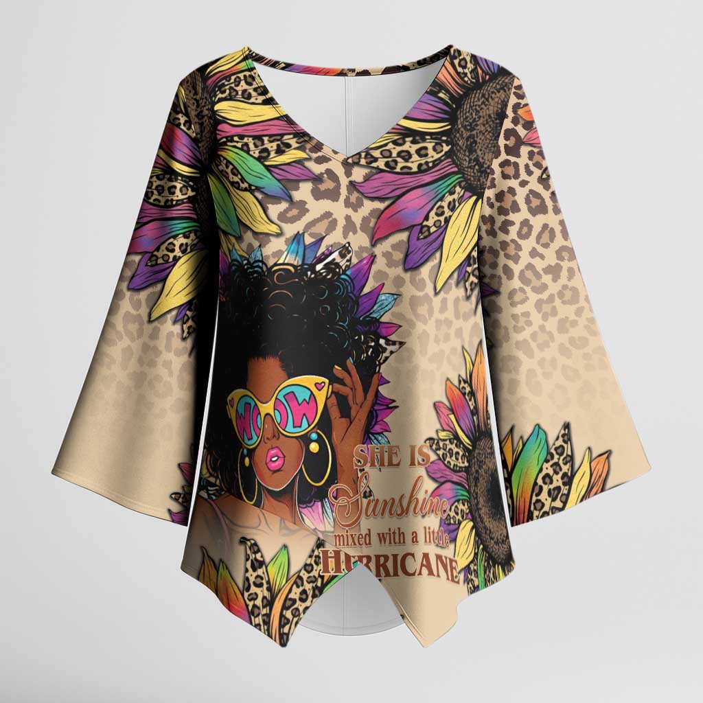 Black Her Story Sunshine Hurricane Kimono Sleeve Blouse Empowered Black Woman - Wonder Print Shop
