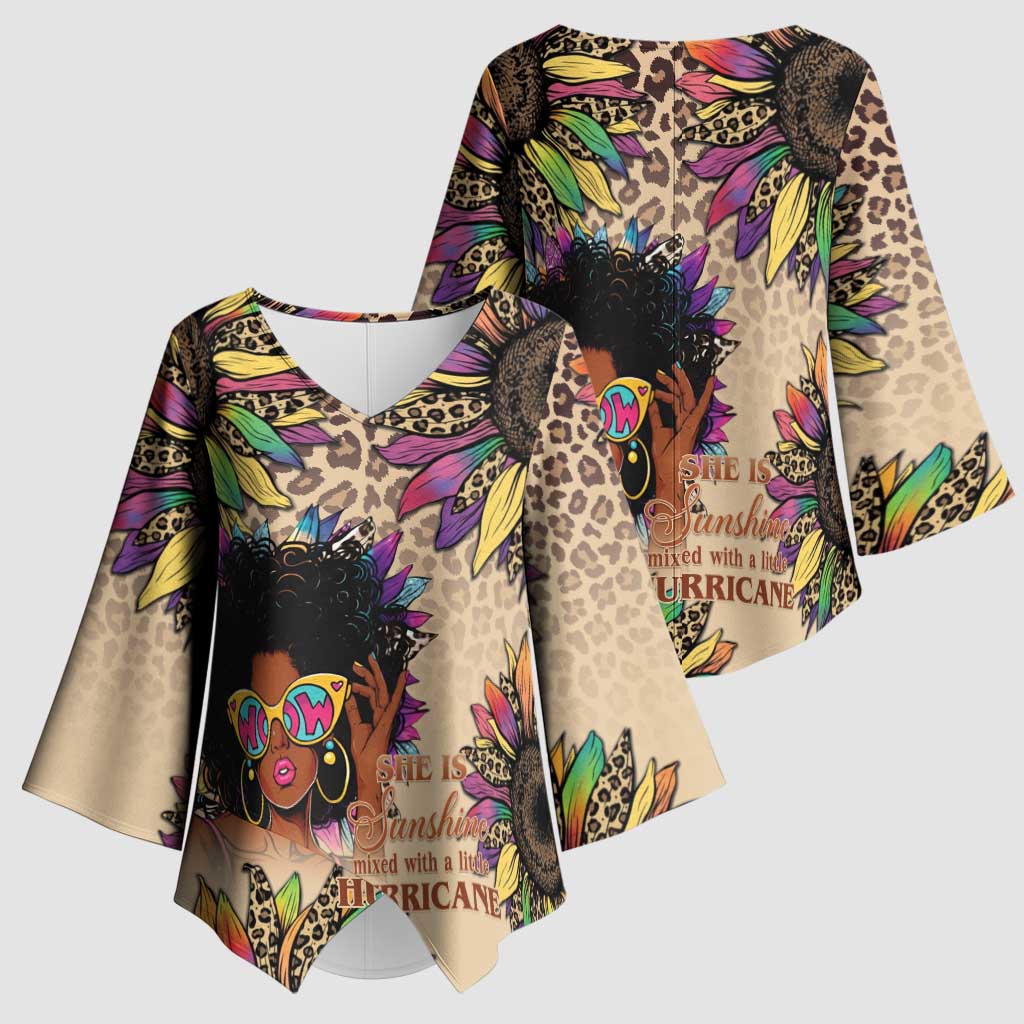 Black Her Story Sunshine Hurricane Kimono Sleeve Blouse Empowered Black Woman - Wonder Print Shop
