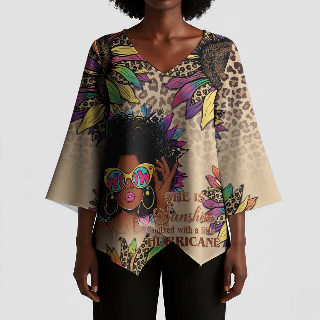 Black Her Story Sunshine Hurricane Kimono Sleeve Blouse Empowered Black Woman - Wonder Print Shop