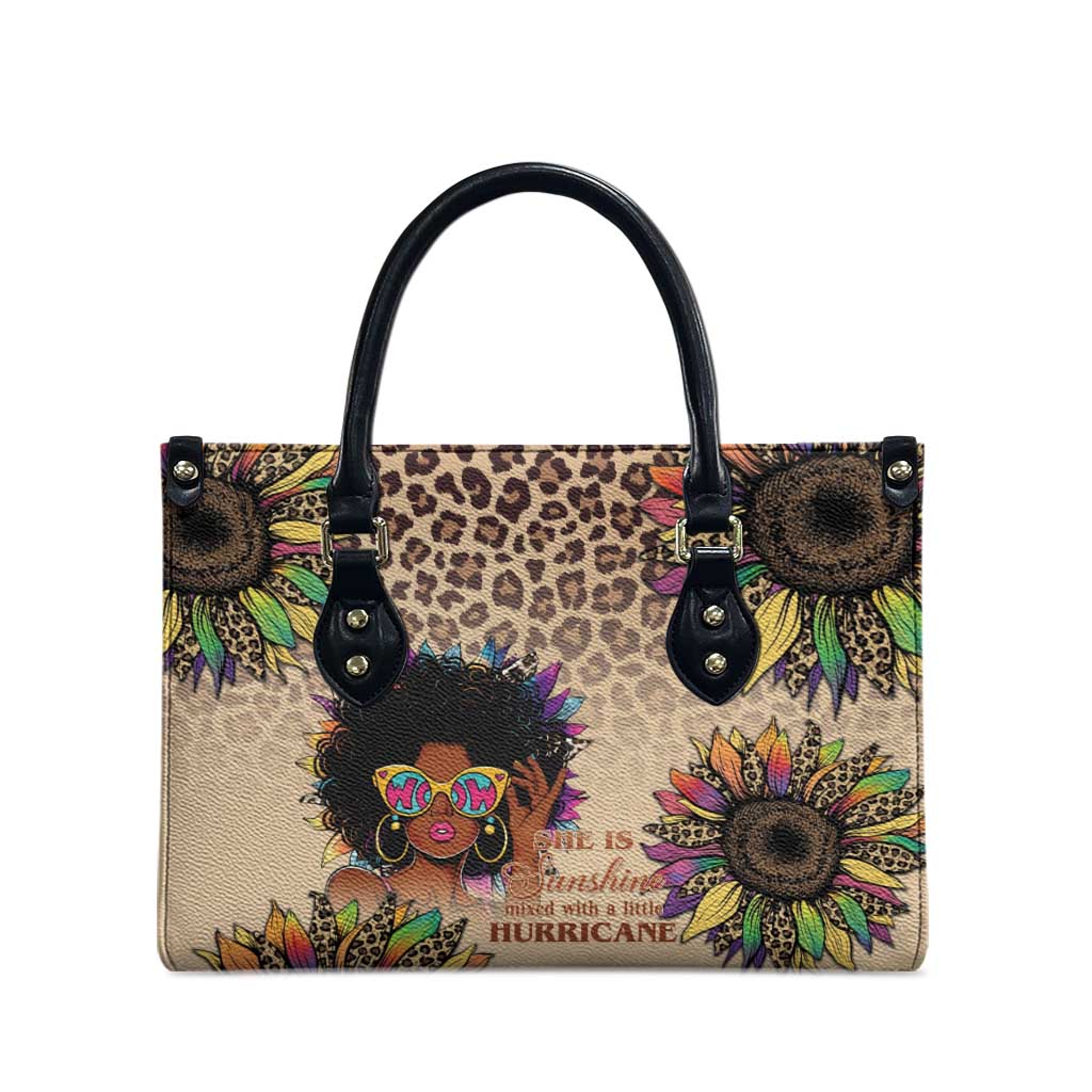 Black Her Story Sunshine Hurricane Leather Bag Empowered Black Woman - Wonder Print Shop