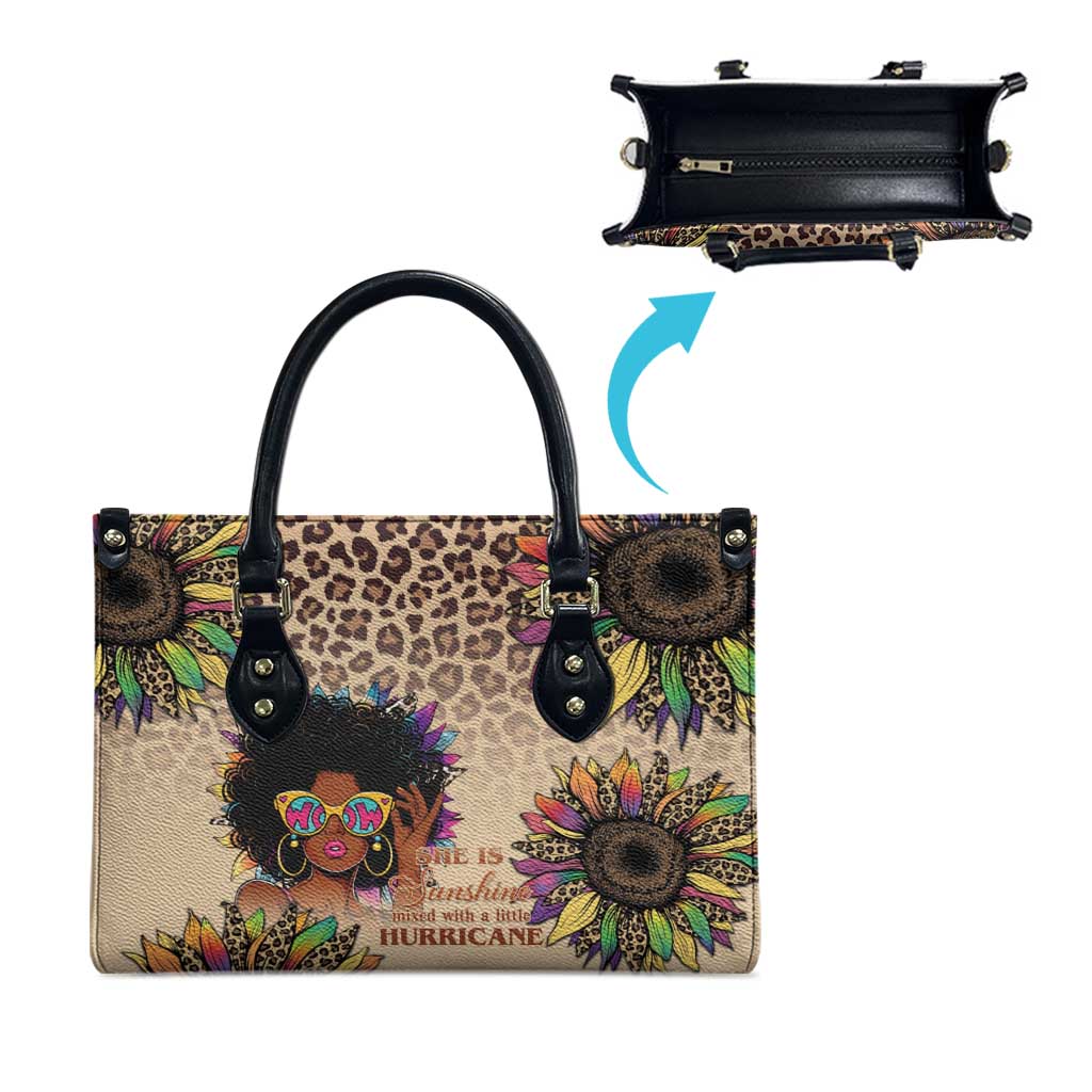 Black Her Story Sunshine Hurricane Leather Bag Empowered Black Woman - Wonder Print Shop