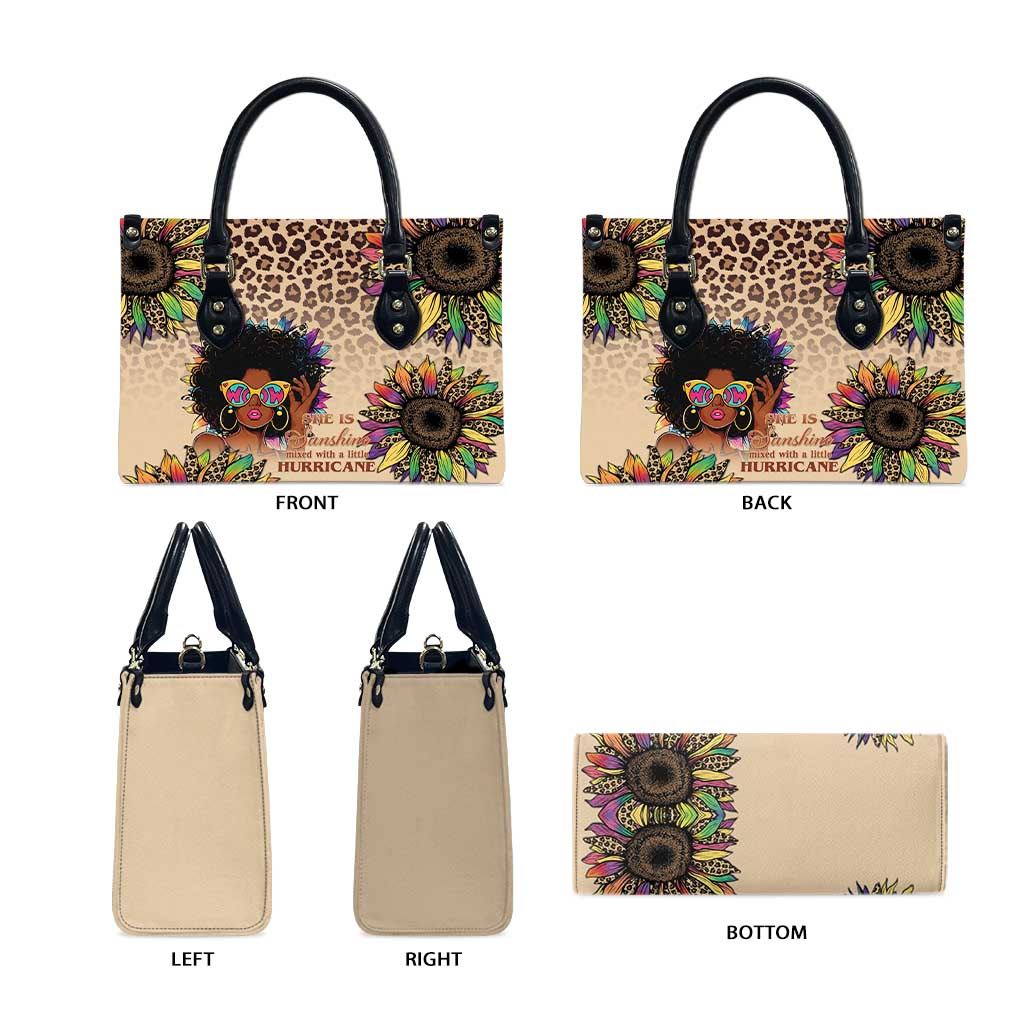 Black Her Story Sunshine Hurricane Leather Bag Empowered Black Woman - Wonder Print Shop