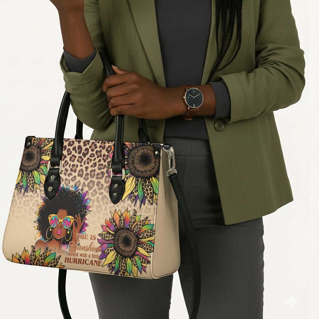 Black Her Story Sunshine Hurricane Leather Bag Empowered Black Woman - Wonder Print Shop