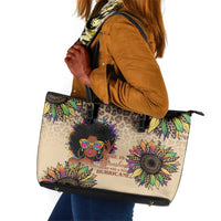 Black Her Story Sunshine Hurricane Leather Tote Bag Empowered Black Woman - Wonder Print Shop