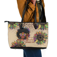 Black Her Story Sunshine Hurricane Leather Tote Bag Empowered Black Woman - Wonder Print Shop