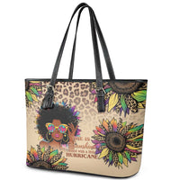 Black Her Story Sunshine Hurricane Leather Tote Bag Empowered Black Woman - Wonder Print Shop
