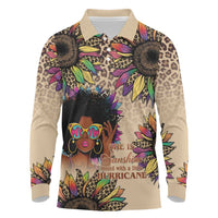 Black Her Story Sunshine Hurricane Long Sleeve Polo Shirt Empowered Black Woman - Wonder Print Shop