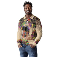 Black Her Story Sunshine Hurricane Long Sleeve Polo Shirt Empowered Black Woman - Wonder Print Shop