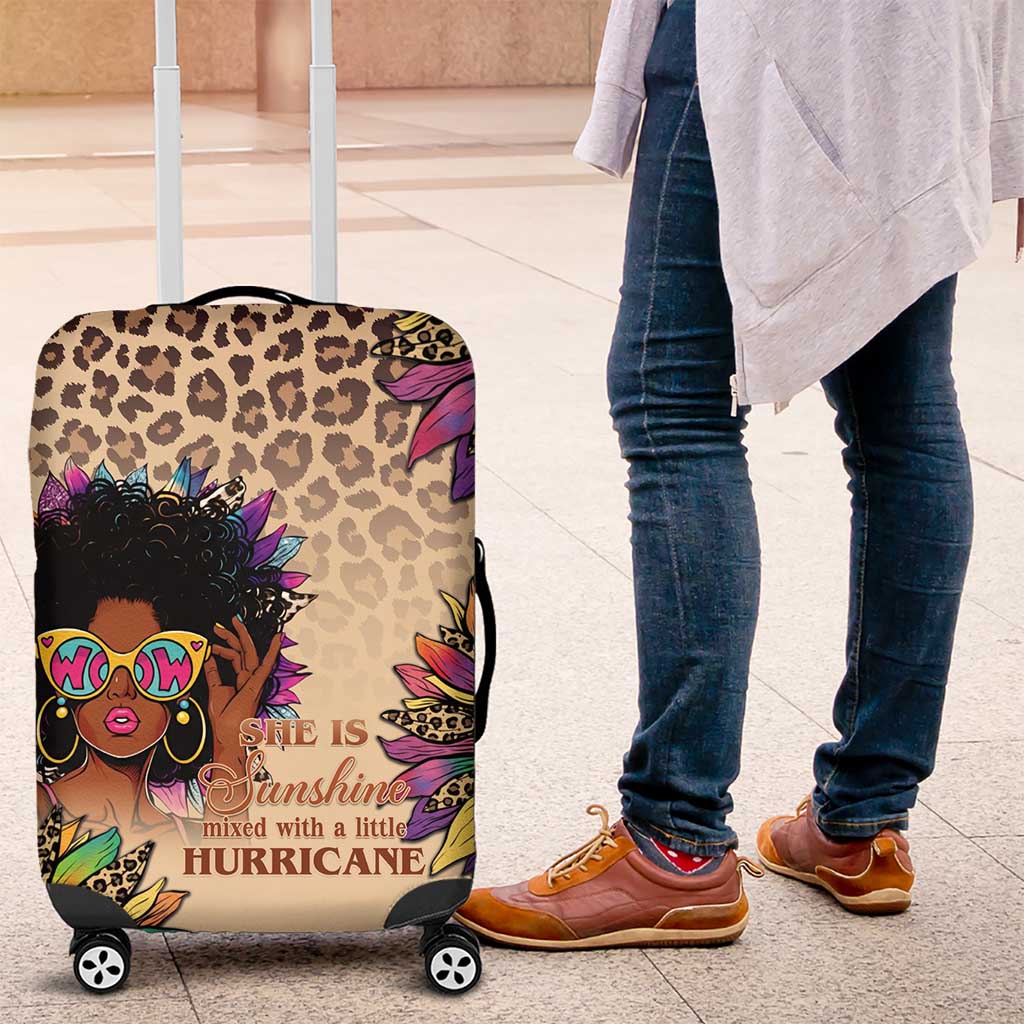 Black Her Story Sunshine Hurricane Luggage Cover Empowered Black Woman - Wonder Print Shop