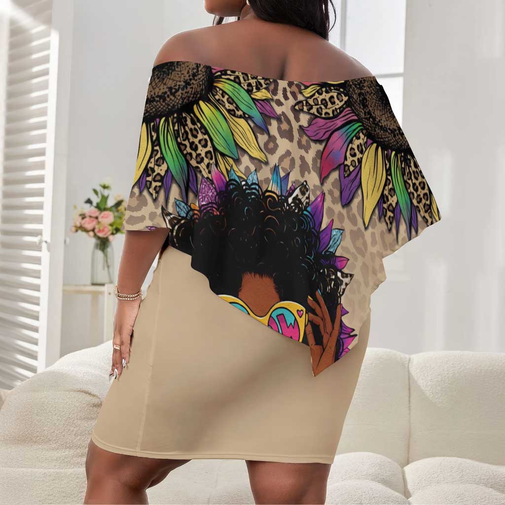 Black Her Story Sunshine Hurricane Off Shoulder Short Dress Empowered Black Woman - Wonder Print Shop
