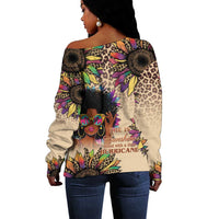 Black Her Story Sunshine Hurricane Off Shoulder Sweater Empowered Black Woman - Wonder Print Shop