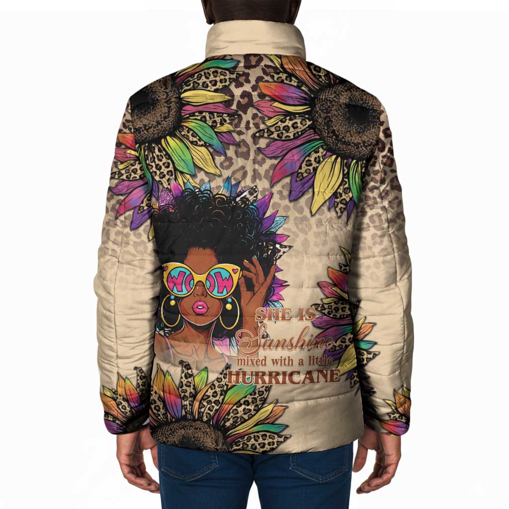 Black Her Story Sunshine Hurricane Padded Jacket Empowered Black Woman - Wonder Print Shop