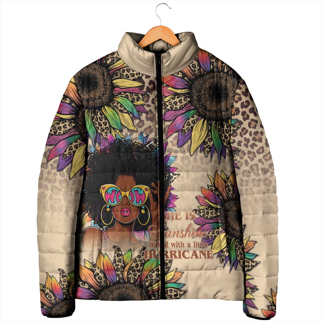 Black Her Story Sunshine Hurricane Padded Jacket Empowered Black Woman - Wonder Print Shop