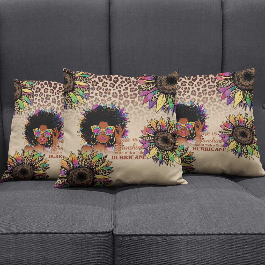 Black Her Story Sunshine Hurricane Pillow Cover Empowered Black Woman - Wonder Print Shop