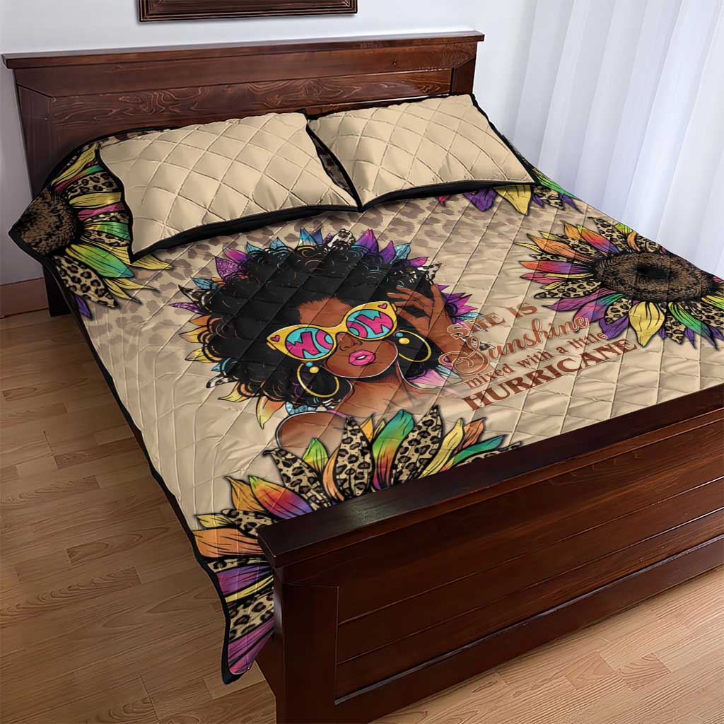 Black Her Story Sunshine Hurricane Quilt Bed Set Empowered Black Woman - Wonder Print Shop