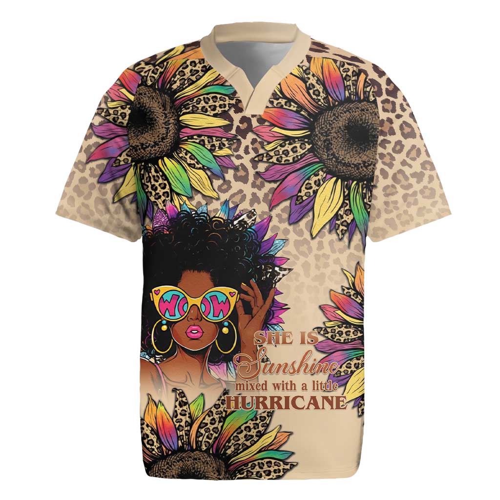 Black Her Story Sunshine Hurricane Rugby Jersey Empowered Black Woman - Wonder Print Shop