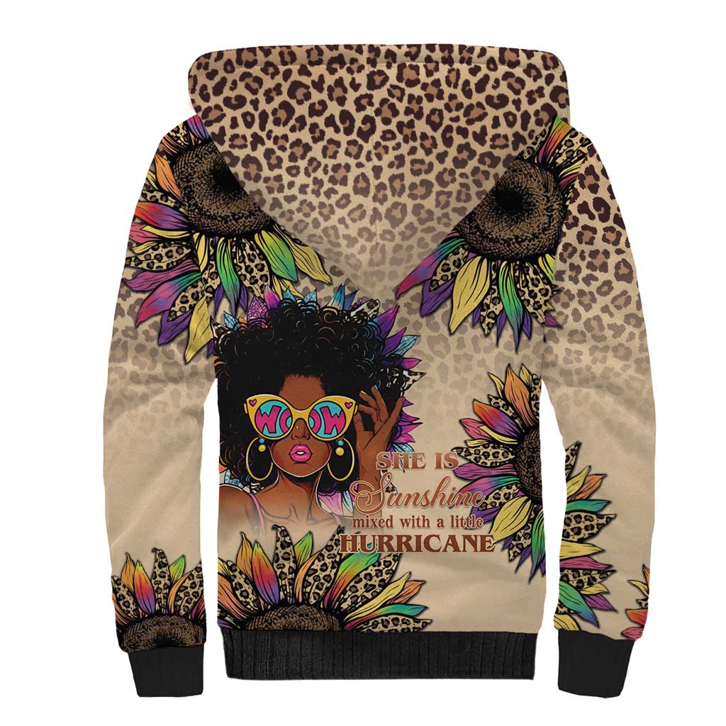 Black Her Story Sunshine Hurricane Sherpa Hoodie Empowered Black Woman - Wonder Print Shop