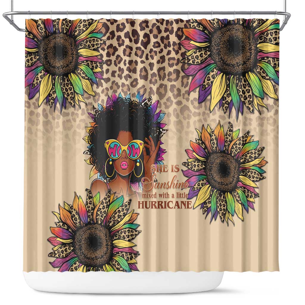 Black Her Story Sunshine Hurricane Shower Curtain Empowered Black Woman - Wonder Print Shop