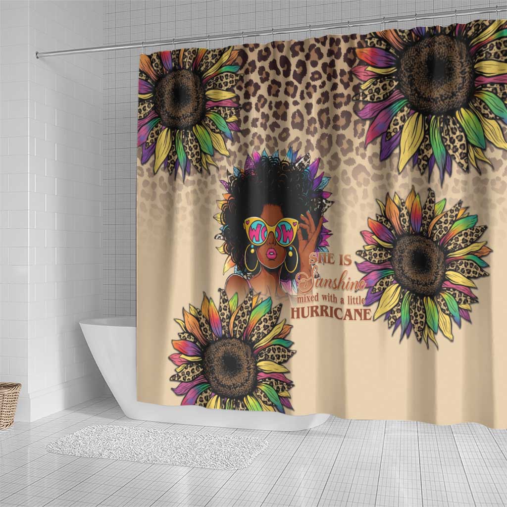 Black Her Story Sunshine Hurricane Shower Curtain Empowered Black Woman - Wonder Print Shop