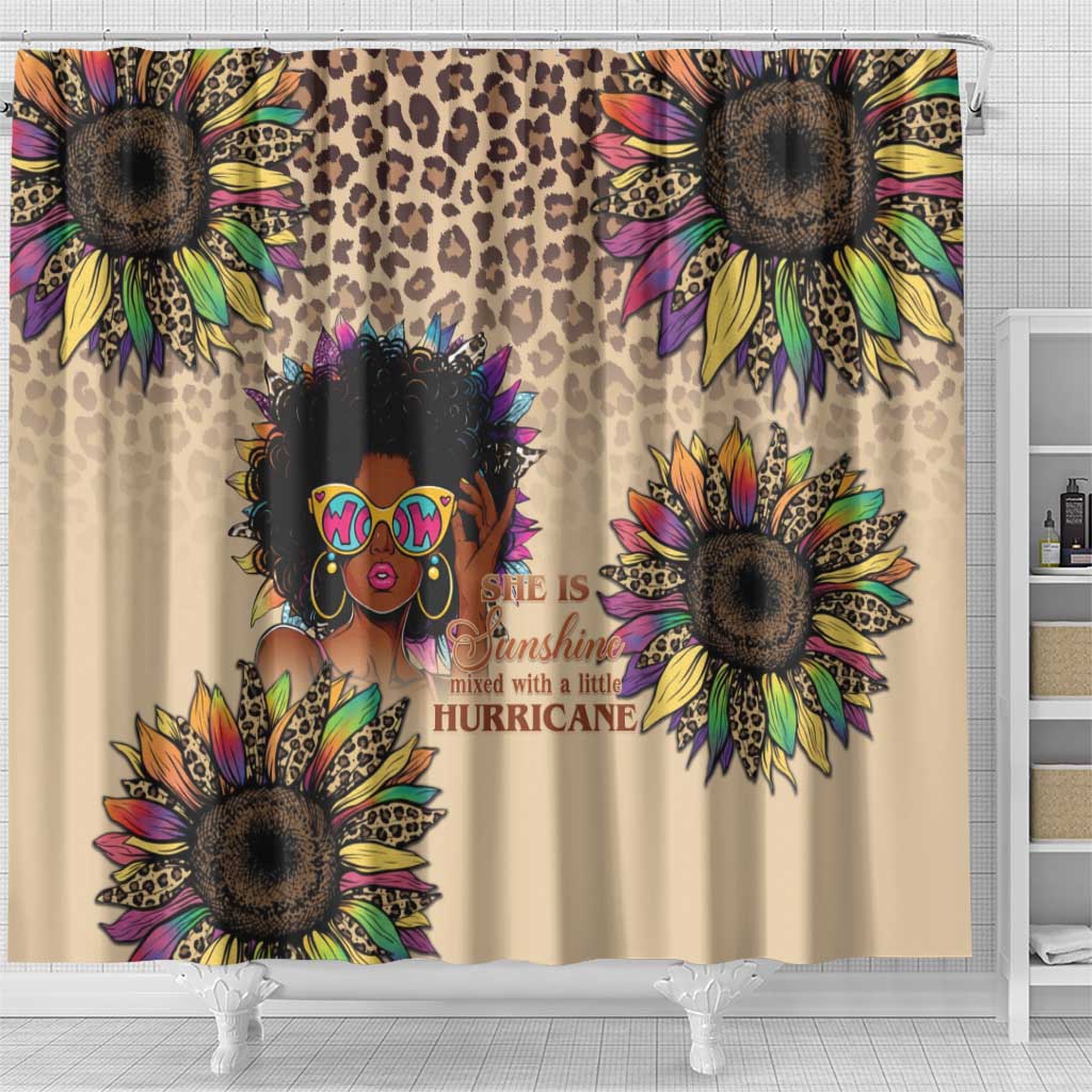 Black Her Story Sunshine Hurricane Shower Curtain Empowered Black Woman - Wonder Print Shop