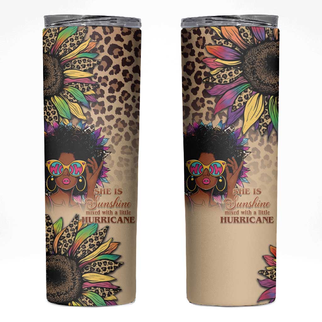 Black Her Story Sunshine Hurricane Skinny Tumbler Empowered Black Woman - Wonder Print Shop