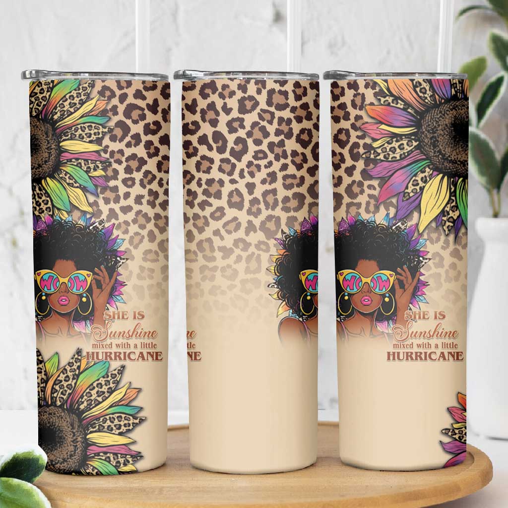 Black Her Story Sunshine Hurricane Skinny Tumbler Empowered Black Woman - Wonder Print Shop