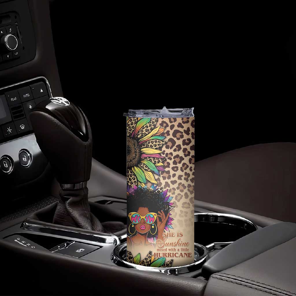 Black Her Story Sunshine Hurricane Skinny Tumbler Empowered Black Woman - Wonder Print Shop
