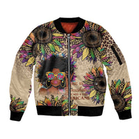 Black Her Story Sunshine Hurricane Sleeve Zip Bomber Jacket Empowered Black Woman - Wonder Print Shop