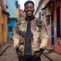 Black Her Story Sunshine Hurricane Sleeve Zip Bomber Jacket Empowered Black Woman - Wonder Print Shop
