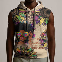 Black Her Story Sunshine Hurricane Sleeveless Hoodie Empowered Black Woman - Wonder Print Shop