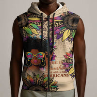 Black Her Story Sunshine Hurricane Sleeveless Zip Hoodie Empowered Black Woman - Wonder Print Shop