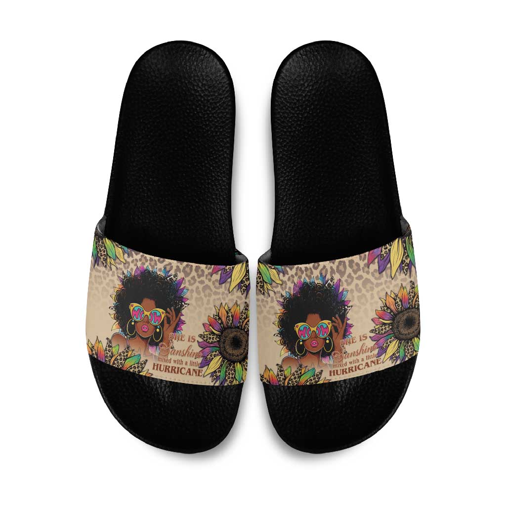 Black Her Story Sunshine Hurricane Slide Sandals Empowered Black Woman - Wonder Print Shop