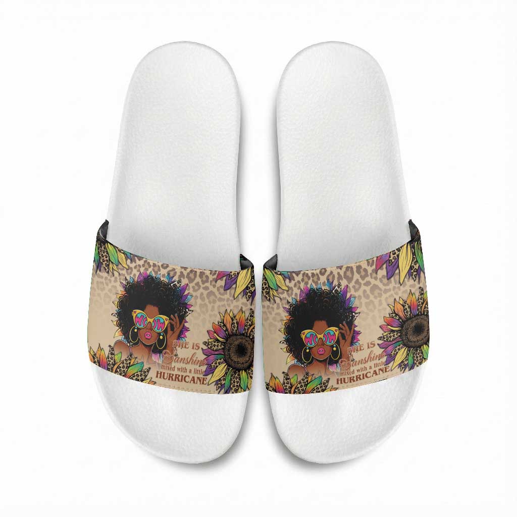 Black Her Story Sunshine Hurricane Slide Sandals Empowered Black Woman - Wonder Print Shop