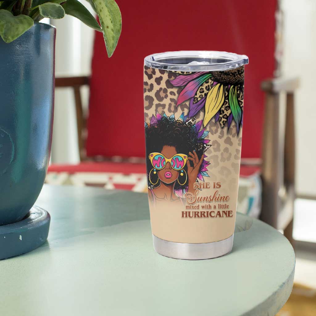 Black Her Story Sunshine Hurricane Tumbler Cup Empowered Black Woman - Wonder Print Shop