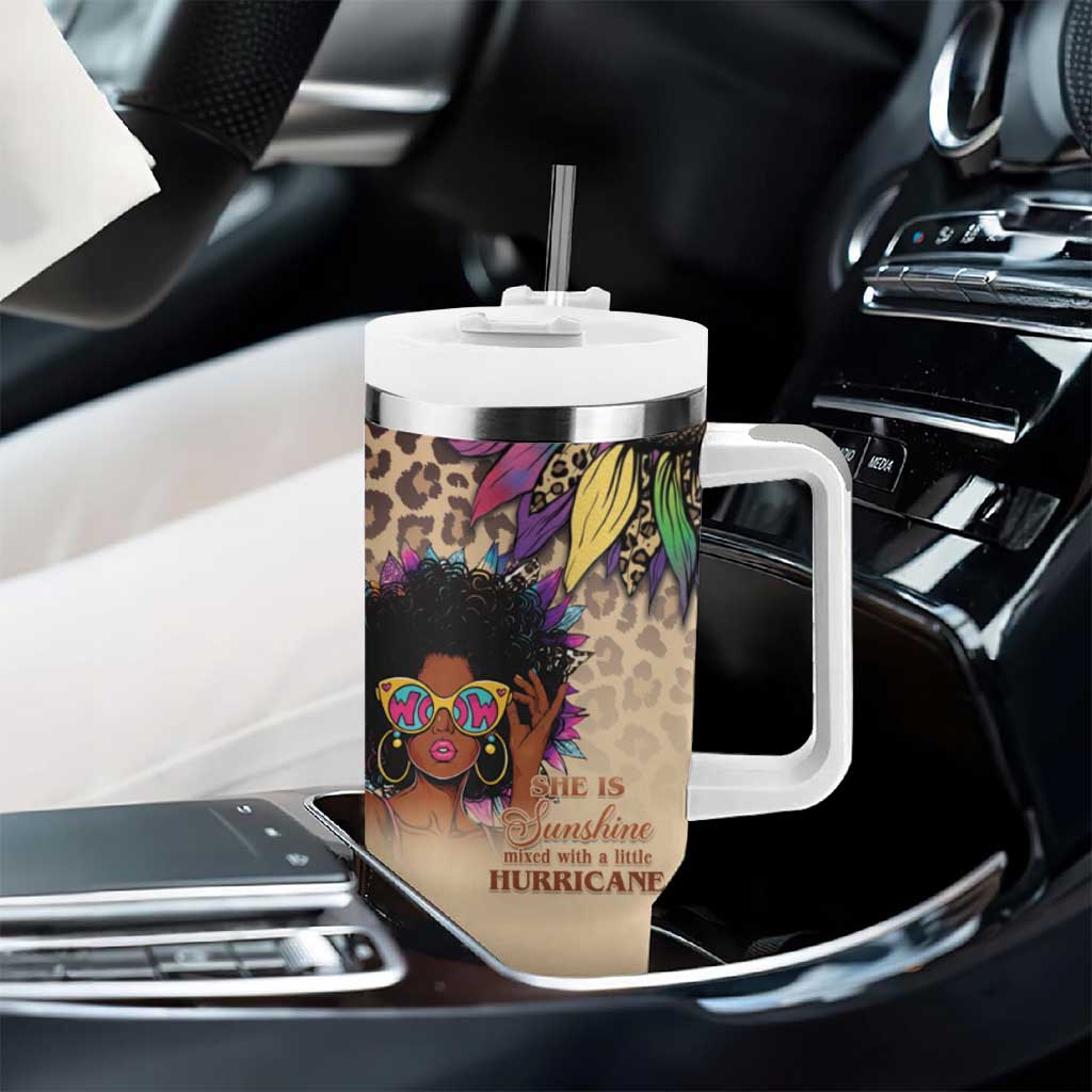 Black Her Story Sunshine Hurricane Tumbler With Handle Empowered Black Woman - Wonder Print Shop