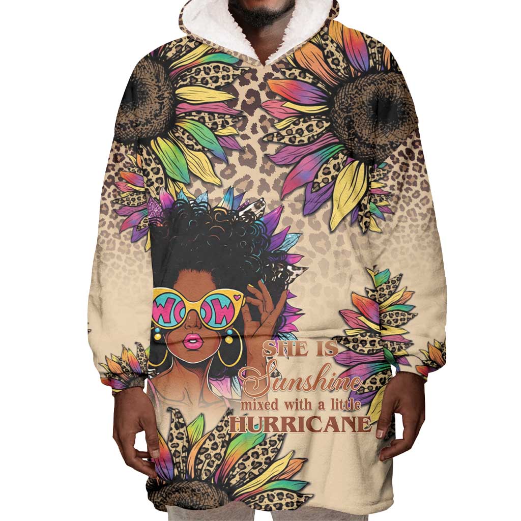 Black Her Story Sunshine Hurricane Wearable Blanket Hoodie Empowered Black Woman - Wonder Print Shop