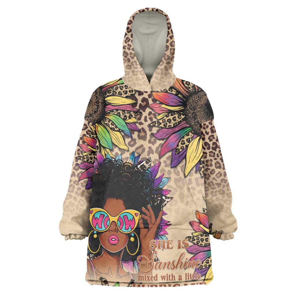 Black Her Story Sunshine Hurricane Wearable Blanket Hoodie Empowered Black Woman - Wonder Print Shop